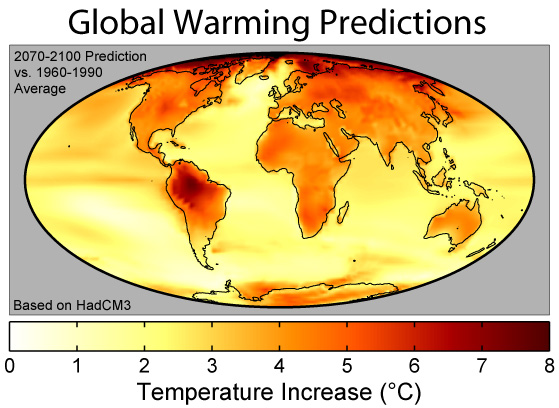 Verwachte opwarming aarde