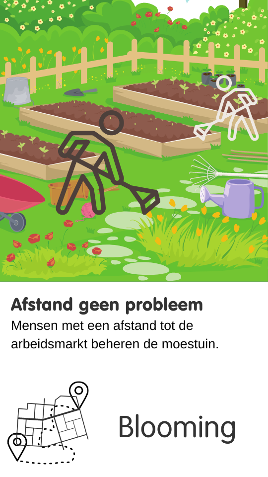 Mensen met een afstand tot de arbeidsmarkt beheren de moestuin.